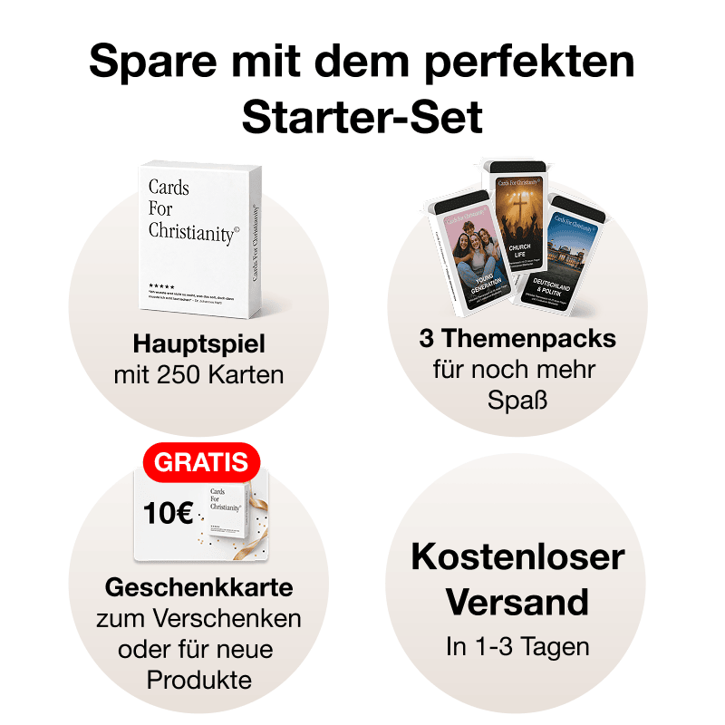 Cards For Christianity STARTER-SET mit Hauptspiel und 3 Themenpacks - Cards For Christianity