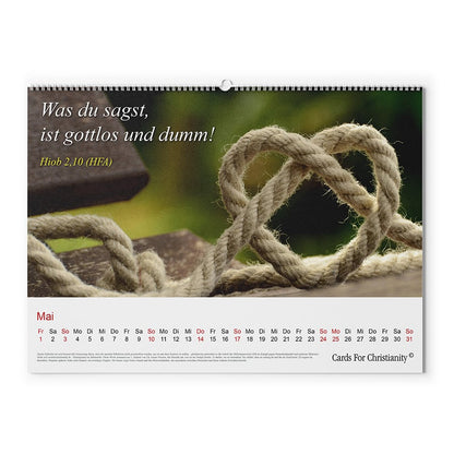 Cards For Christianity Kalender 2026 mit lustigen Bibelzitaten - Cards For Christianity