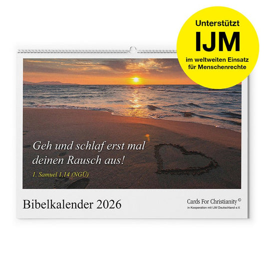 Lustiger Bibelkalender – 100% der Gewinne gehen an den Einsatz für Menschenrechte
