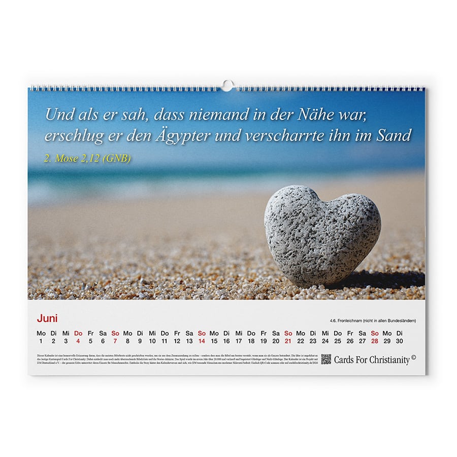 Lustiger Bibelkalender 2026 · 100% der Gewinne gehen an den Einsatz für Menschenrechte - Cards For Christianity