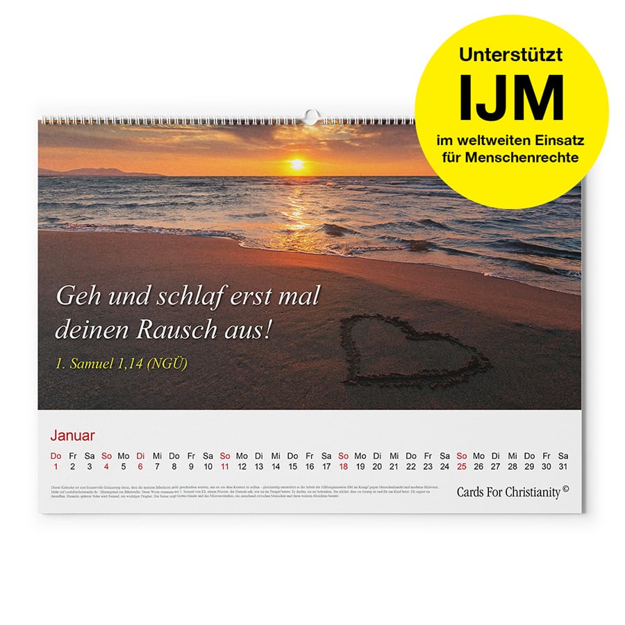 Lustiger Bibelkalender 2026 · 100% der Gewinne gehen an den Einsatz für Menschenrechte - Cards For Christianity