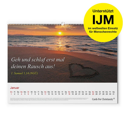 Lustiger Bibelkalender 2026 · 100% der Gewinne gehen an den Einsatz für Menschenrechte - Cards For Christianity